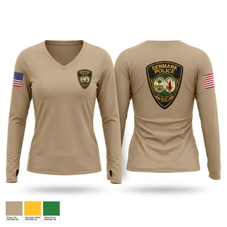 Womens Long Sleeve Vneck Shirt, Department Police Department, Police, Teamtime, Team time, sublimation, custom sports apparel, team uniforms, spirit wear, spiritwear, sports uniforms, custom shirts, team store, custom team store, fundraiser sports, apparel fundraiser