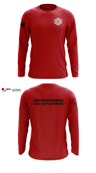 Long Sleeve Performance Shirt, Rawls Springs Volunteer Fire Department, Fire Department, Teamtime, Team time, sublimation, custom sports apparel, team uniforms, spirit wear, spiritwear, sports uniforms, custom shirts, team store, custom team store, fundraiser sports, apparel fundraiser