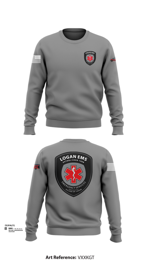 Crew Neck Sweatshirt, Logan EMS, , Teamtime, Team time, sublimation, custom sports apparel, team uniforms, spirit wear, spiritwear, sports uniforms, custom shirts, team store, custom team store, fundraiser sports, apparel fundraiser
