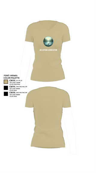 Womens Short Sleeve Vneck Shirt, JM Autism association, , Teamtime, Team time, sublimation, custom sports apparel, team uniforms, spirit wear, spiritwear, sports uniforms, custom shirts, team store, custom team store, fundraiser sports, apparel fundraiser