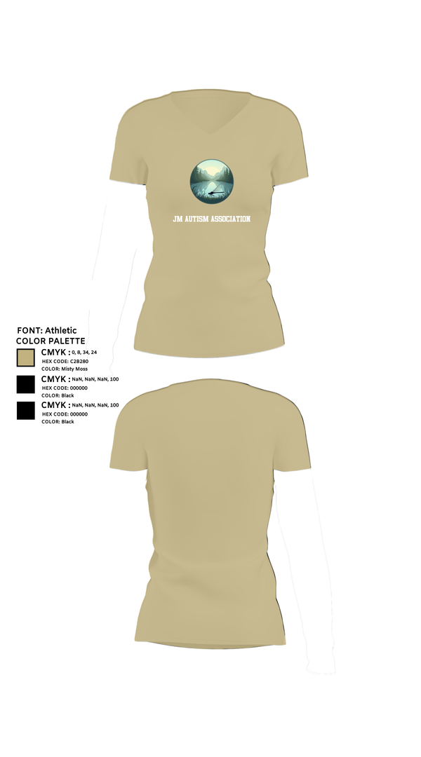 Womens Short Sleeve Vneck Shirt, JM Autism association, , Teamtime, Team time, sublimation, custom sports apparel, team uniforms, spirit wear, spiritwear, sports uniforms, custom shirts, team store, custom team store, fundraiser sports, apparel fundraiser