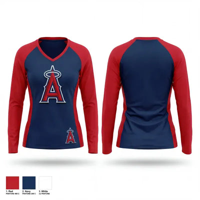 Angels 94595343 Women's Long Sleeve V-neck Shirt - 1