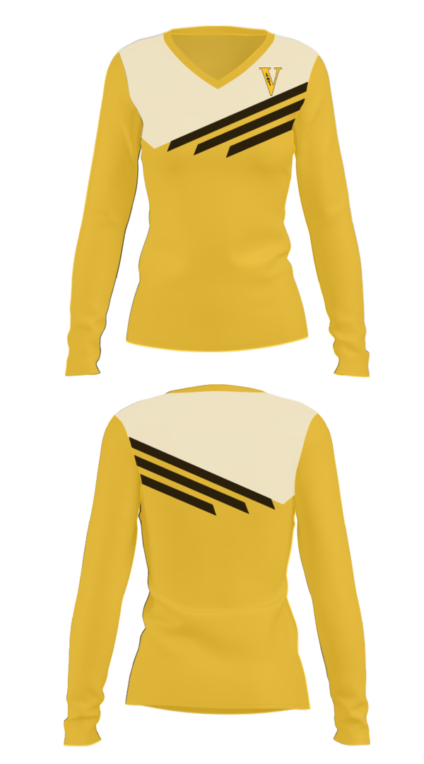Women's Long Sleeve Vneck Shirt, St John Vianney High School, Spirit Store, Teamtime, Team time, sublimation, custom sports apparel, team uniforms, spirit wear, spiritwear, sports uniforms, custom shirts, team store, custom team store, fundraiser sports, apparel fundraiser