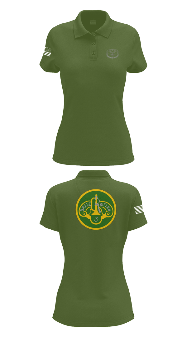 Womens Short Sleeve Performance Polo, 3d Cavalry Regiment, Army, Teamtime, Team time, sublimation, custom sports apparel, team uniforms, spirit wear, spiritwear, sports uniforms, custom shirts, team store, custom team store, fundraiser sports, apparel fundraiser