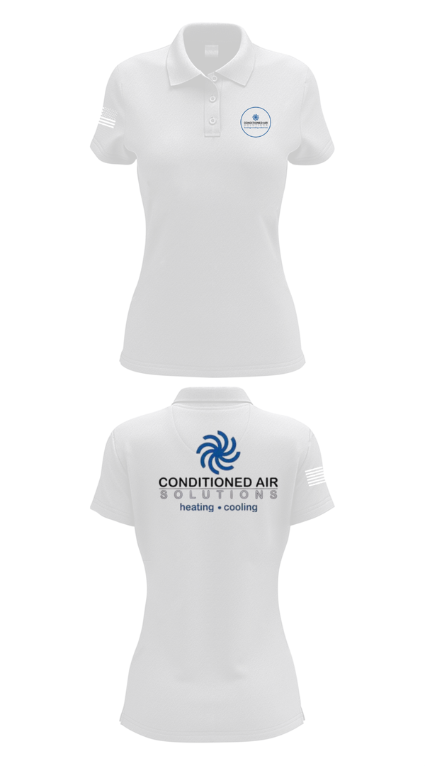 Womens Short Sleeve Performance Polo, Conditioned Air Solutions, , Teamtime, Team time, sublimation, custom sports apparel, team uniforms, spirit wear, spiritwear, sports uniforms, custom shirts, team store, custom team store, fundraiser sports, apparel fundraiser