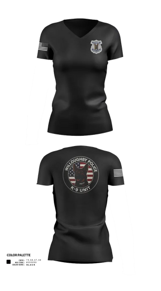 Womens Short Sleeve Vneck Shirt, Willoughby Police K9 Unit, Police, Teamtime, Team time, sublimation, custom sports apparel, team uniforms, spirit wear, spiritwear, sports uniforms, custom shirts, team store, custom team store, fundraiser sports, apparel fundraiser