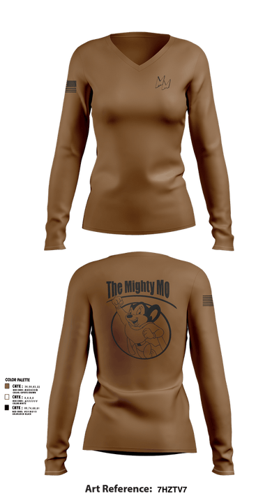 USS JEFFERSON CITY 86989980 Women's Long Sleeve V-neck Shirt - 4