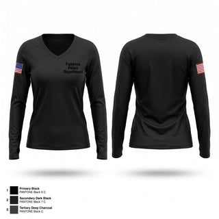Womens Long Sleeve Vneck Shirt, Fairhope Police Department, Police, Teamtime, Team time, sublimation, custom sports apparel, team uniforms, spirit wear, spiritwear, sports uniforms, custom shirts, team store, custom team store, fundraiser sports, apparel fundraiser