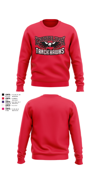 Crew Neck Sweatshirt, Carolina Track Hawks, Track & Field, Teamtime, Team time, sublimation, custom sports apparel, team uniforms, spirit wear, spiritwear, sports uniforms, custom shirts, team store, custom team store, fundraiser sports, apparel fundraiser