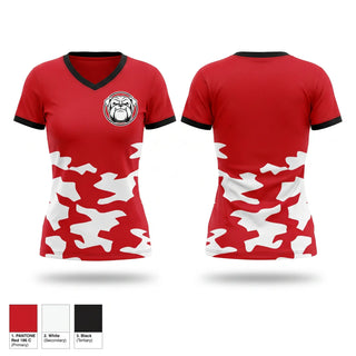 Womens Short Sleeve Vneck Shirt, Livonia Bulldogs, Softball, Teamtime, Team time, sublimation, custom sports apparel, team uniforms, spirit wear, spiritwear, sports uniforms, custom shirts, team store, custom team store, fundraiser sports, apparel fundraiser