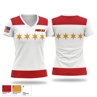 Womens Short Sleeve Vneck Shirt, MedEx EMS, EMS/EMT, Teamtime, Team time, sublimation, custom sports apparel, team uniforms, spirit wear, spiritwear, sports uniforms, custom shirts, team store, custom team store, fundraiser sports, apparel fundraiser