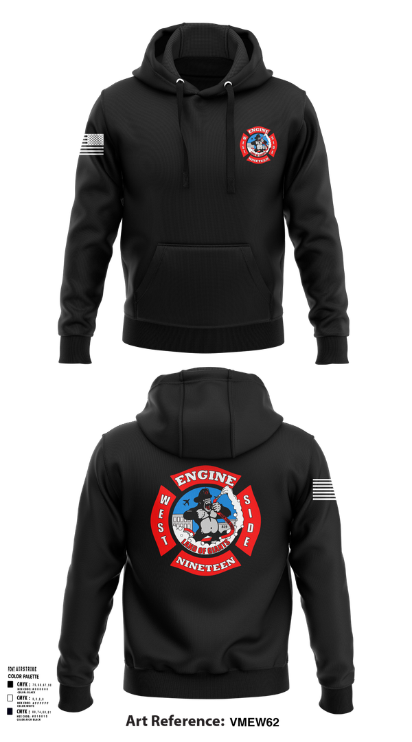 Hoodie, Station 19, Fire Department, Teamtime, Team time, sublimation, custom sports apparel, team uniforms, spirit wear, spiritwear, sports uniforms, custom shirts, team store, custom team store, fundraiser sports, apparel fundraiser