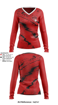 Cardinal Comets Volleyball 76762578 Women's Long Sleeve V-neck Shirt - 1