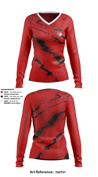 Womens Long Sleeve Vneck Shirt, Cardinal Comets Volleyball, Women's Volleyball, Teamtime, Team time, sublimation, custom sports apparel, team uniforms, spirit wear, spiritwear, sports uniforms, custom shirts, team store, custom team store, fundraiser sports, apparel fundraiser