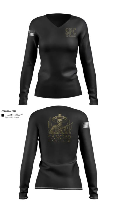 Sancho Fight Club 22906489 Women's Long Sleeve V-neck Shirt - 21