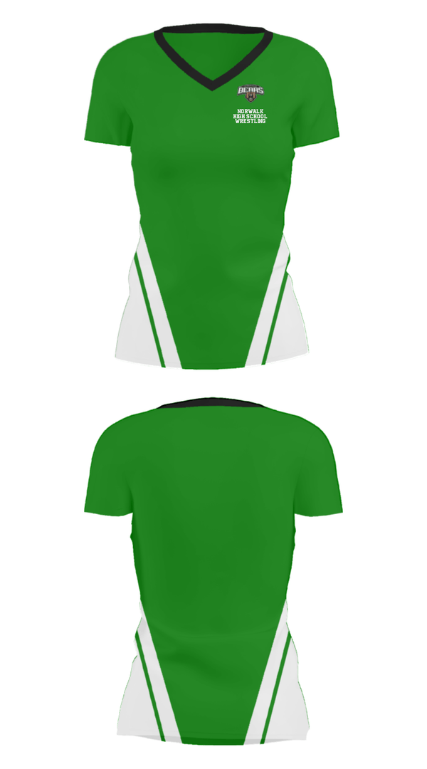 Women's Short Sleeve Vneck Shirt, Norwalk High School Wrestling, Wrestling, Teamtime, Team time, sublimation, custom sports apparel, team uniforms, spirit wear, spiritwear, sports uniforms, custom shirts, team store, custom team store, fundraiser sports, apparel fundraiser