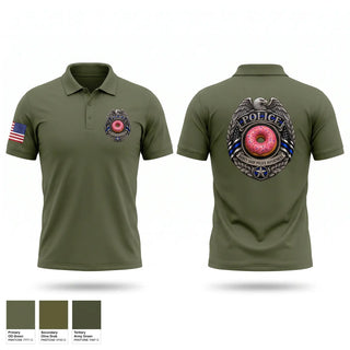 Short Sleeve Performance Polo, Donut Shop Police Department, Police, Teamtime, Team time, sublimation, custom sports apparel, team uniforms, spirit wear, spiritwear, sports uniforms, custom shirts, team store, custom team store, fundraiser sports, apparel fundraiser