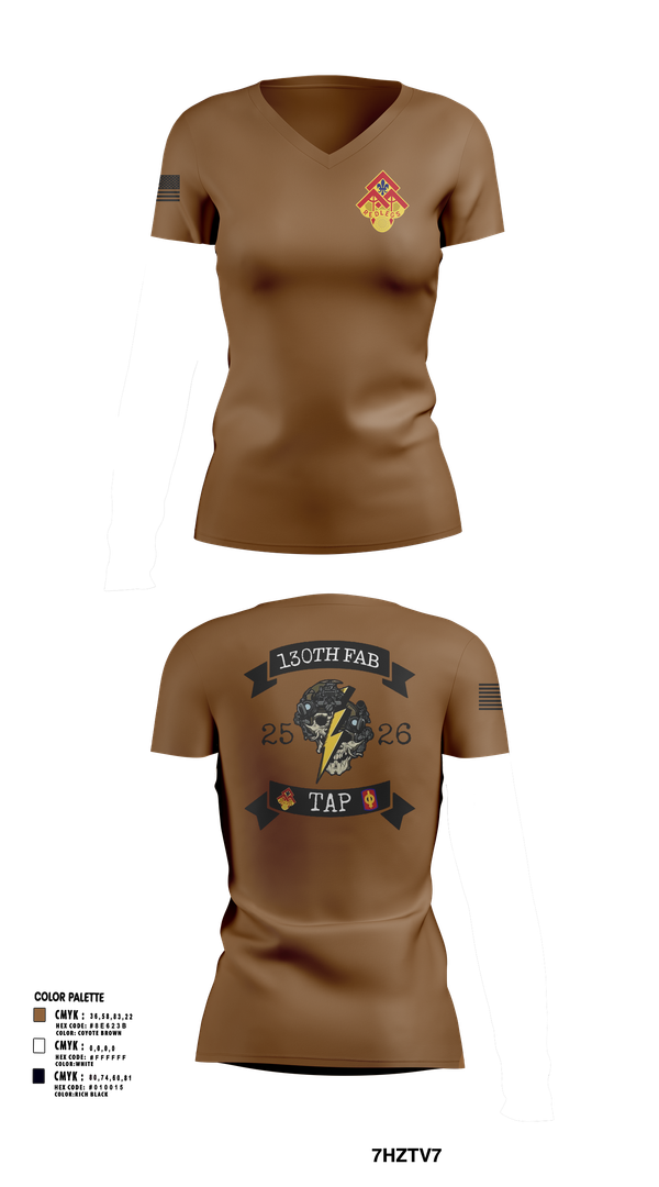 Womens Short Sleeve Vneck Shirt, 130th FAB Target Acquisition Platoon, , Teamtime, Team time, sublimation, custom sports apparel, team uniforms, spirit wear, spiritwear, sports uniforms, custom shirts, team store, custom team store, fundraiser sports, apparel fundraiser