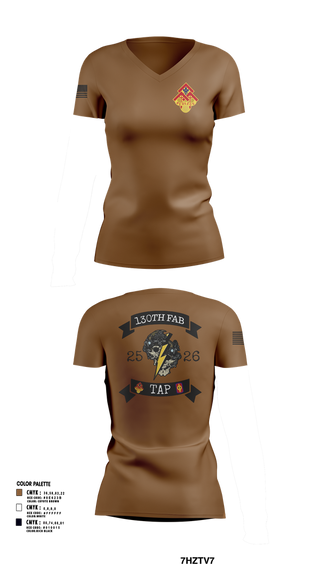Womens Short Sleeve Vneck Shirt, 130th FAB Target Acquisition Platoon, , Teamtime, Team time, sublimation, custom sports apparel, team uniforms, spirit wear, spiritwear, sports uniforms, custom shirts, team store, custom team store, fundraiser sports, apparel fundraiser