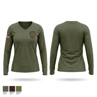 Womens Long Sleeve Vneck Shirt, Wetzel County SRT, Police, Teamtime, Team time, sublimation, custom sports apparel, team uniforms, spirit wear, spiritwear, sports uniforms, custom shirts, team store, custom team store, fundraiser sports, apparel fundraiser