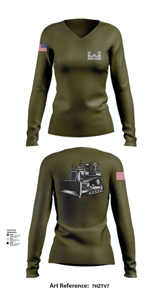 Womens Long Sleeve Vneck Shirt, A co 229th Heavy, , Teamtime, Team time, sublimation, custom sports apparel, team uniforms, spirit wear, spiritwear, sports uniforms, custom shirts, team store, custom team store, fundraiser sports, apparel fundraiser