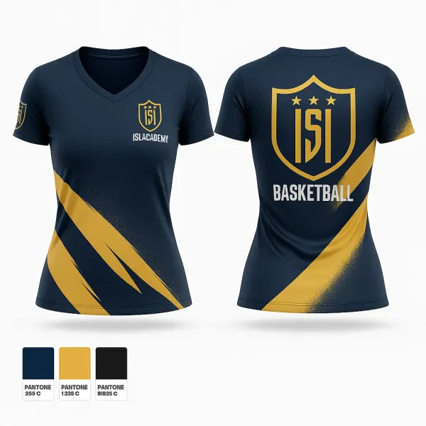Womens Short Sleeve Vneck Shirt, ISI Academy, Men's Basketball, Teamtime, Team time, sublimation, custom sports apparel, team uniforms, spirit wear, spiritwear, sports uniforms, custom shirts, team store, custom team store, fundraiser sports, apparel fundraiser
