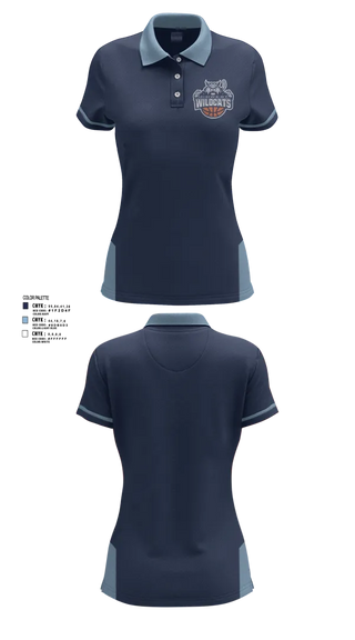 Womens Short Sleeve Performance Polo, Midwest Wildcats, Women's Basketball, Teamtime, Team time, sublimation, custom sports apparel, team uniforms, spirit wear, spiritwear, sports uniforms, custom shirts, team store, custom team store, fundraiser sports, apparel fundraiser