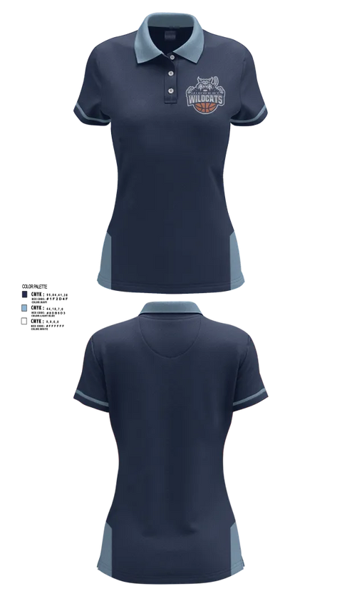 Womens Short Sleeve Performance Polo, Midwest Wildcats, Women's Basketball, Teamtime, Team time, sublimation, custom sports apparel, team uniforms, spirit wear, spiritwear, sports uniforms, custom shirts, team store, custom team store, fundraiser sports, apparel fundraiser