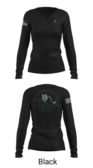 Women's Long Sleeve Vneck Shirt, M&J GREENERY LANDSCAPE, , Teamtime, Team time, sublimation, custom sports apparel, team uniforms, spirit wear, spiritwear, sports uniforms, custom shirts, team store, custom team store, fundraiser sports, apparel fundraiser