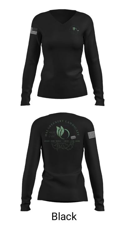 M&J GREENERY LANDSCAPE 54275960 Women's Long Sleeve V-neck Shirt - 13