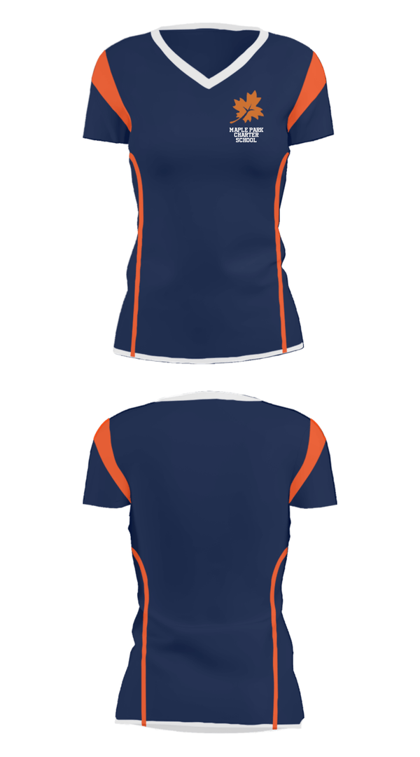 Women's Short Sleeve Vneck Shirt, Maple Park Charter School, Spirit Store, Teamtime, Team time, sublimation, custom sports apparel, team uniforms, spirit wear, spiritwear, sports uniforms, custom shirts, team store, custom team store, fundraiser sports, apparel fundraiser