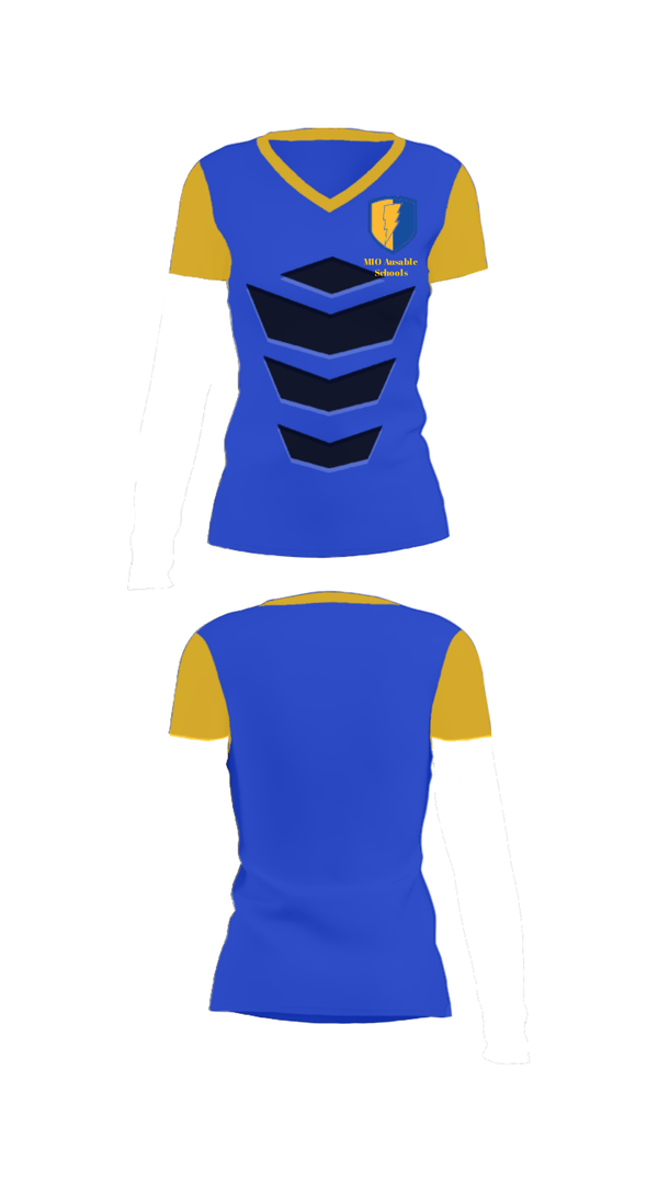Women's Short Sleeve Vneck Shirt, MIO Ausable schools, Spirit Store, Teamtime, Team time, sublimation, custom sports apparel, team uniforms, spirit wear, spiritwear, sports uniforms, custom shirts, team store, custom team store, fundraiser sports, apparel fundraiser