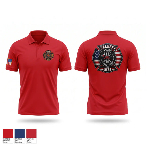 Short Sleeve Performance Polo, Zaleski fire department, Fire Department, Teamtime, Team time, sublimation, custom sports apparel, team uniforms, spirit wear, spiritwear, sports uniforms, custom shirts, team store, custom team store, fundraiser sports, apparel fundraiser