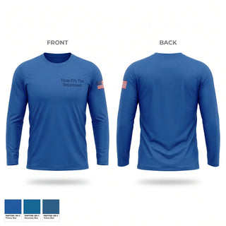 Long Sleeve Performance Shirt, Texas City Fire Department, Fire Department, Teamtime, Team time, sublimation, custom sports apparel, team uniforms, spirit wear, spiritwear, sports uniforms, custom shirts, team store, custom team store, fundraiser sports, apparel fundraiser