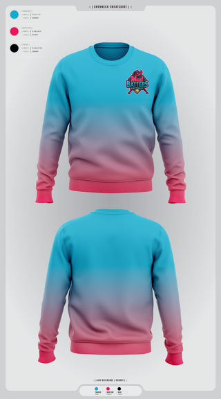 Crew Neck Sweatshirt, MadBatters Softball, Softball, Teamtime, Team time, sublimation, custom sports apparel, team uniforms, spirit wear, spiritwear, sports uniforms, custom shirts, team store, custom team store, fundraiser sports, apparel fundraiser