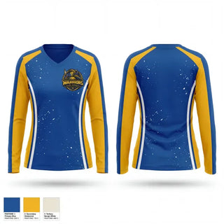 Womens Long Sleeve Vneck Shirt, Broome Street Academy Warriors, Men's Basketball, Teamtime, Team time, sublimation, custom sports apparel, team uniforms, spirit wear, spiritwear, sports uniforms, custom shirts, team store, custom team store, fundraiser sports, apparel fundraiser