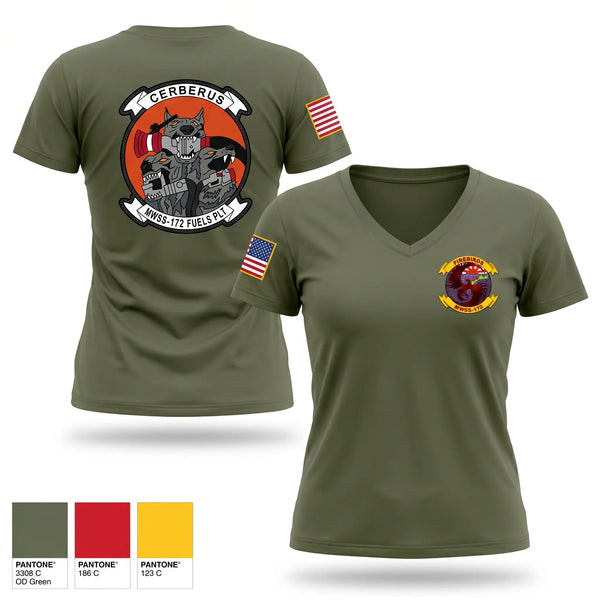 Womens Short Sleeve Vneck Shirt, MWSS-172 Fuels Platoon, Marines, Teamtime, Team time, sublimation, custom sports apparel, team uniforms, spirit wear, spiritwear, sports uniforms, custom shirts, team store, custom team store, fundraiser sports, apparel fundraiser
