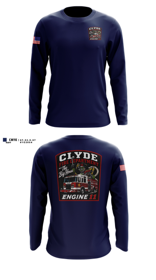 Long Sleeve Performance Shirt, Clyde fire department, Fire Department, Teamtime, Team time, sublimation, custom sports apparel, team uniforms, spirit wear, spiritwear, sports uniforms, custom shirts, team store, custom team store, fundraiser sports, apparel fundraiser