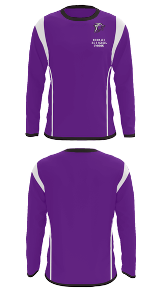 Long Sleeve Performance Shirt, Heritage High School Swimming, Swimming, Teamtime, Team time, sublimation, custom sports apparel, team uniforms, spirit wear, spiritwear, sports uniforms, custom shirts, team store, custom team store, fundraiser sports, apparel fundraiser