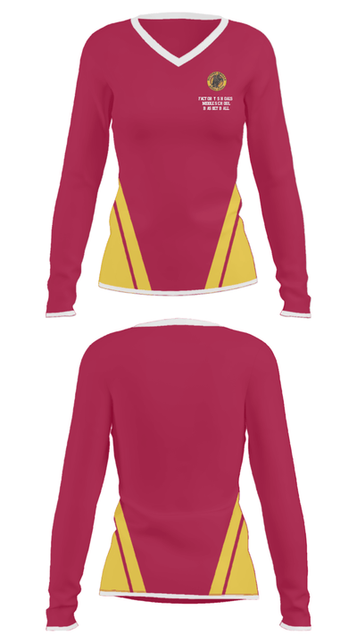 Factory Shoals Middle School Basketball 29038102 Women's Long Sleeve V-neck Shirt - 24