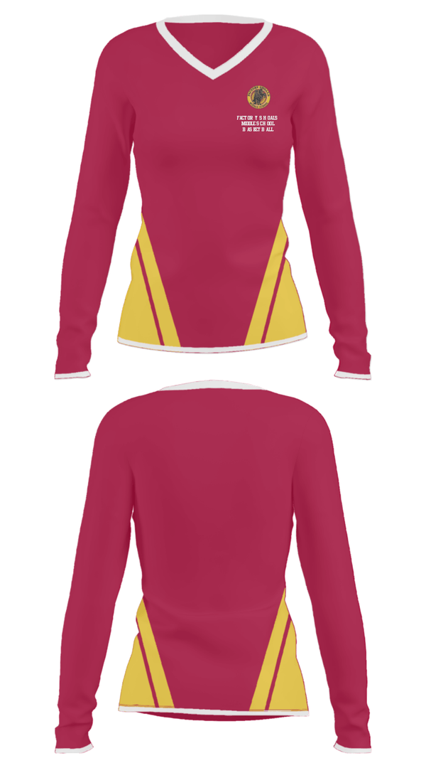 Women's Long Sleeve Vneck Shirt, Factory Shoals Middle School Basketball, Women's Basketball, Teamtime, Team time, sublimation, custom sports apparel, team uniforms, spirit wear, spiritwear, sports uniforms, custom shirts, team store, custom team store, fundraiser sports, apparel fundraiser