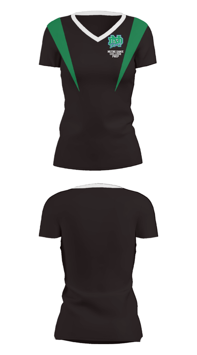 Notre Dame College Prep 20685320 Women's Short Sleeve V-neck Shirt - 35