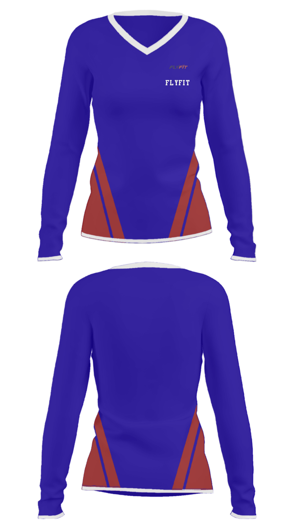 Women's Long Sleeve Vneck Shirt, FlyFit, , Teamtime, Team time, sublimation, custom sports apparel, team uniforms, spirit wear, spiritwear, sports uniforms, custom shirts, team store, custom team store, fundraiser sports, apparel fundraiser