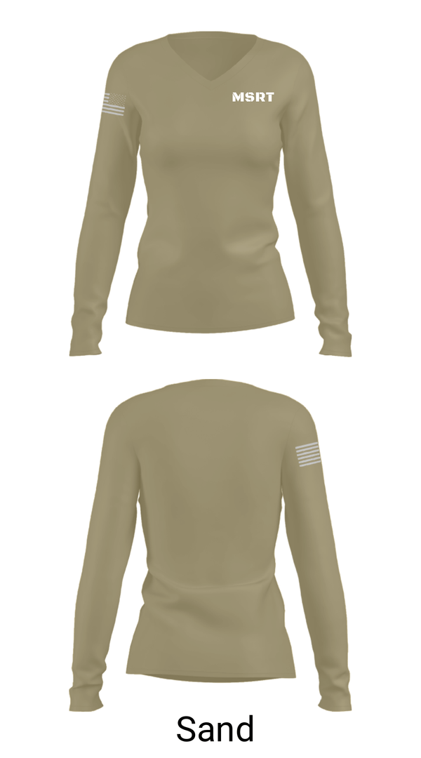 Women's Long Sleeve Vneck Shirt, MSRT, Coast Guard, Teamtime, Team time, sublimation, custom sports apparel, team uniforms, spirit wear, spiritwear, sports uniforms, custom shirts, team store, custom team store, fundraiser sports, apparel fundraiser