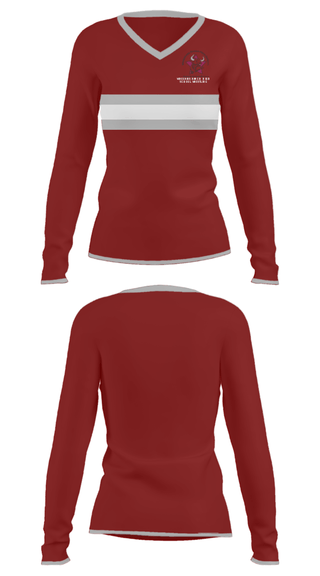 Women's Long Sleeve Vneck Shirt, Wiregrass Ranch High School Wrestling, Wrestling, Teamtime, Team time, sublimation, custom sports apparel, team uniforms, spirit wear, spiritwear, sports uniforms, custom shirts, team store, custom team store, fundraiser sports, apparel fundraiser