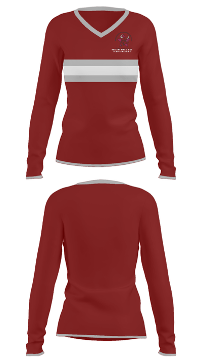 Wiregrass Ranch High School Wrestling 33106553 Women's Long Sleeve V-neck Shirt - 31
