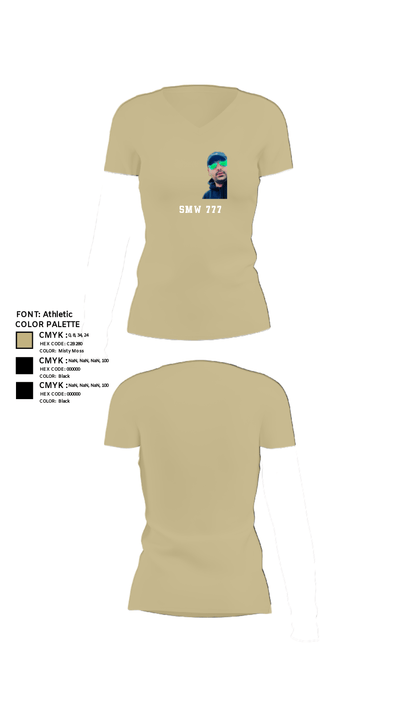 SMW 777 26525644 Women's Short Sleeve V-neck Shirt - 84