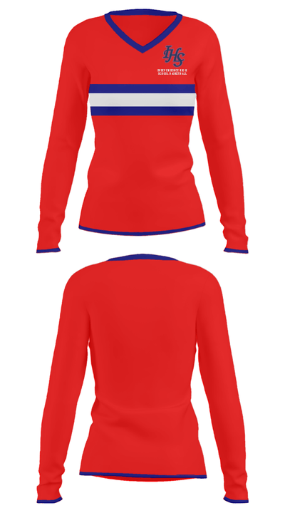 Independence High School Basketball 64084717 Women's Long Sleeve V-neck Shirt - 33