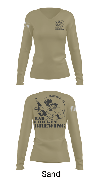 Bad Chicken Brewing 42843068 Women's Long Sleeve V-neck Shirt - 47