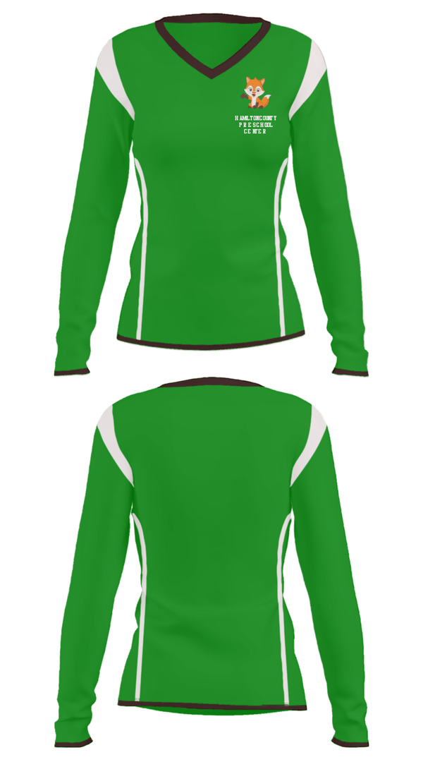 Women's Long Sleeve Vneck Shirt, Hamilton County Preschool Center, , Teamtime, Team time, sublimation, custom sports apparel, team uniforms, spirit wear, spiritwear, sports uniforms, custom shirts, team store, custom team store, fundraiser sports, apparel fundraiser